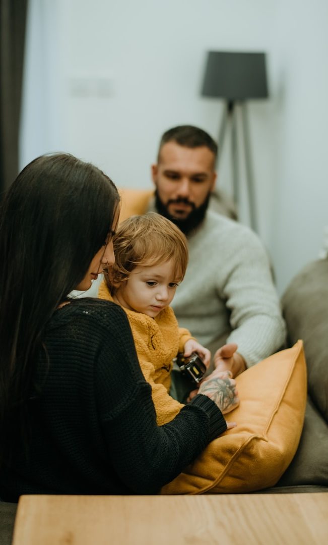 A family spending a calm moment together